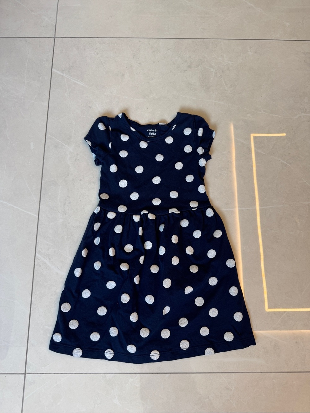 Carter's Navy and White Polka Dot Girls' Casual Dress
